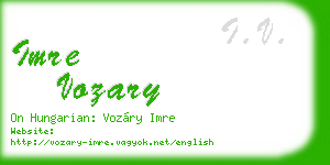 imre vozary business card