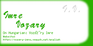 imre vozary business card